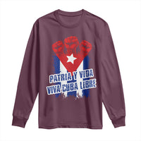 Patria y Vida Cuba Libre Long Sleeve Shirt Cuba Flag Fist Freedom Movement
