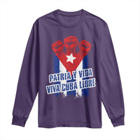 Patria y Vida Cuba Libre Long Sleeve Shirt Cuba Flag Fist Freedom Movement
