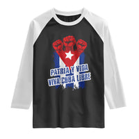 Patria y Vida Cuba Libre Raglan Shirt Cuba Flag Fist Freedom Movement