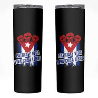 Patria y Vida Cuba Libre Skinny Tumbler Cuba Flag Fist Freedom Movement