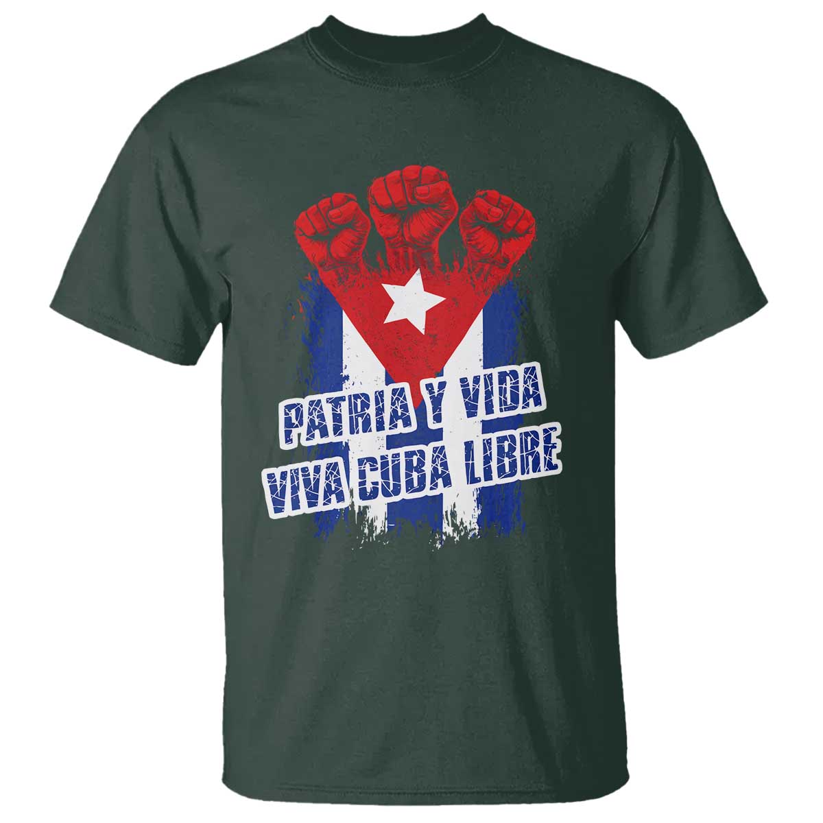 Patria y Vida Cuba Libre T Shirt Cuba Flag Fist Freedom Movement