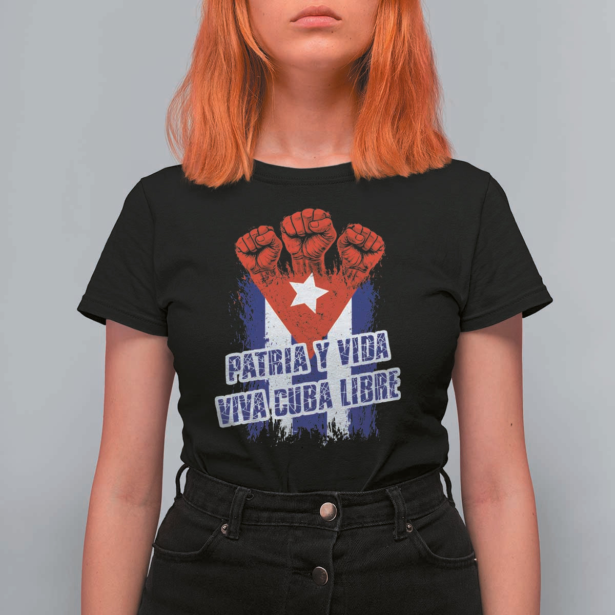 Patria y Vida Cuba Libre T Shirt For Women Cuba Flag Fist Freedom Movement