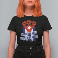 Patria y Vida Cuba Libre T Shirt For Women Cuba Flag Fist Freedom Movement