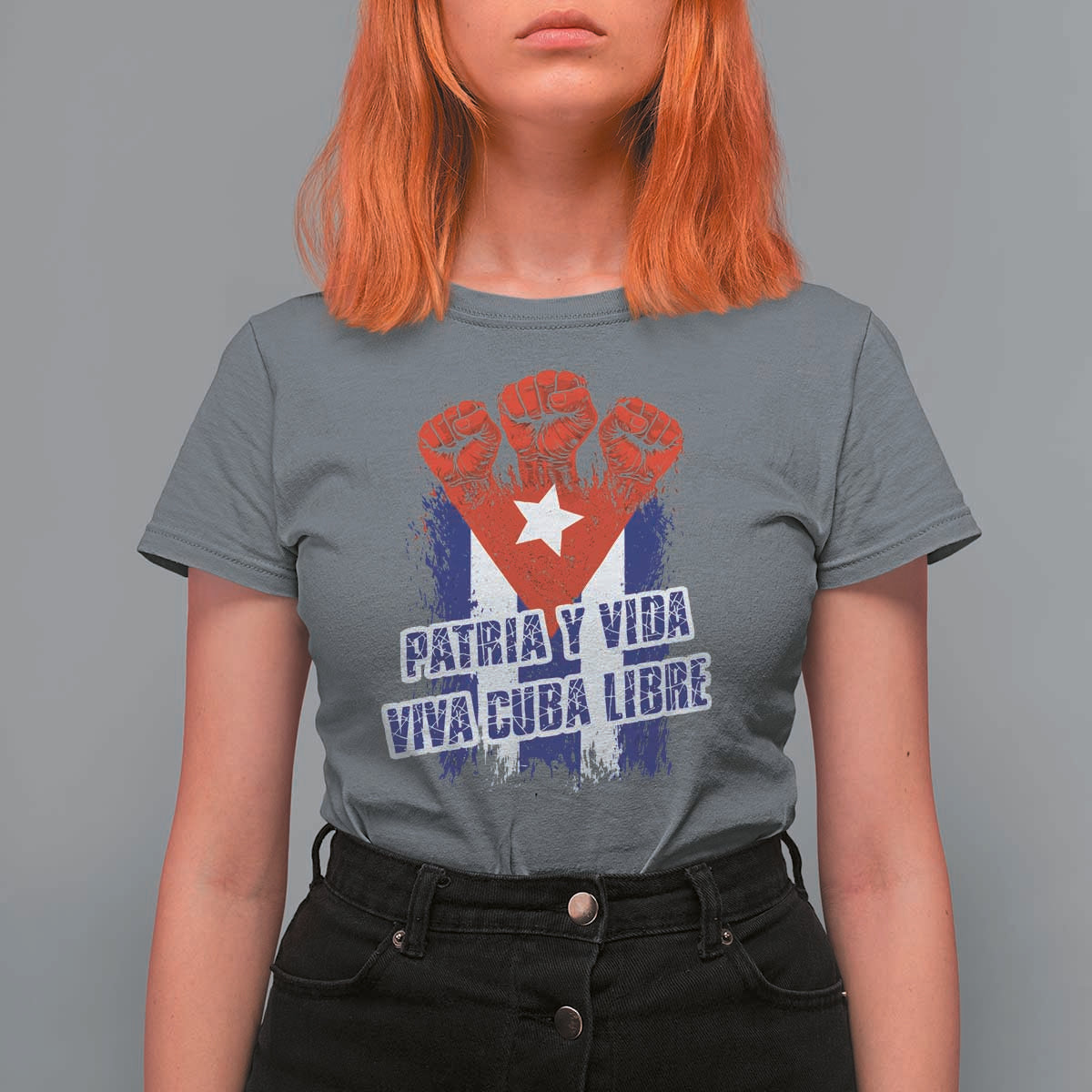 Patria y Vida Cuba Libre T Shirt For Women Cuba Flag Fist Freedom Movement