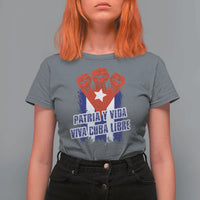 Patria y Vida Cuba Libre T Shirt For Women Cuba Flag Fist Freedom Movement