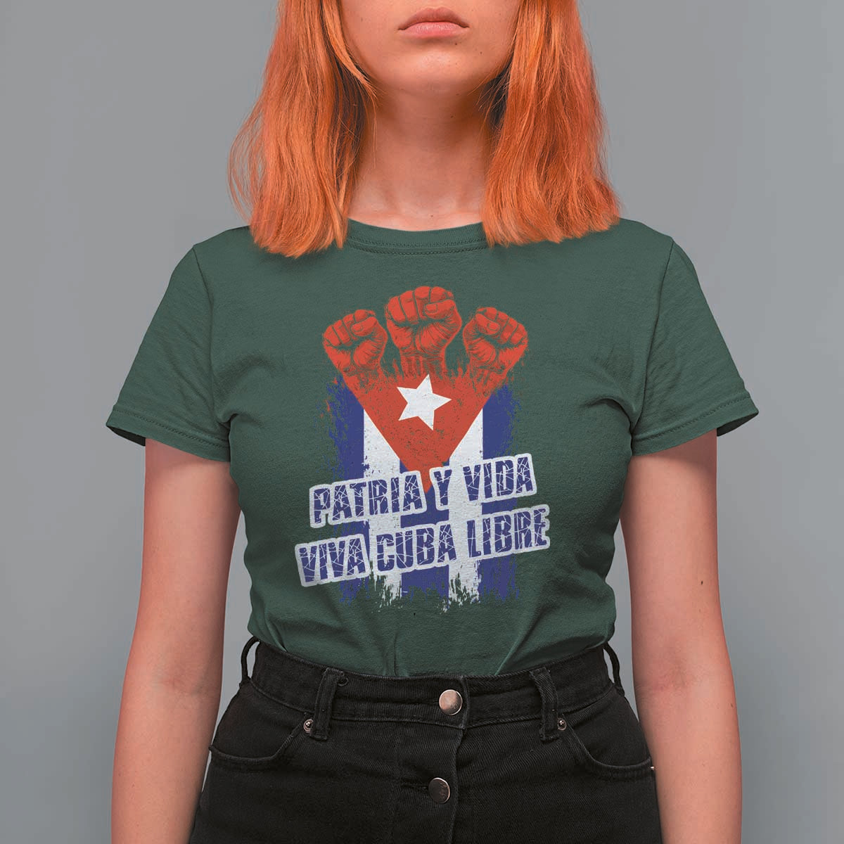 Patria y Vida Cuba Libre T Shirt For Women Cuba Flag Fist Freedom Movement