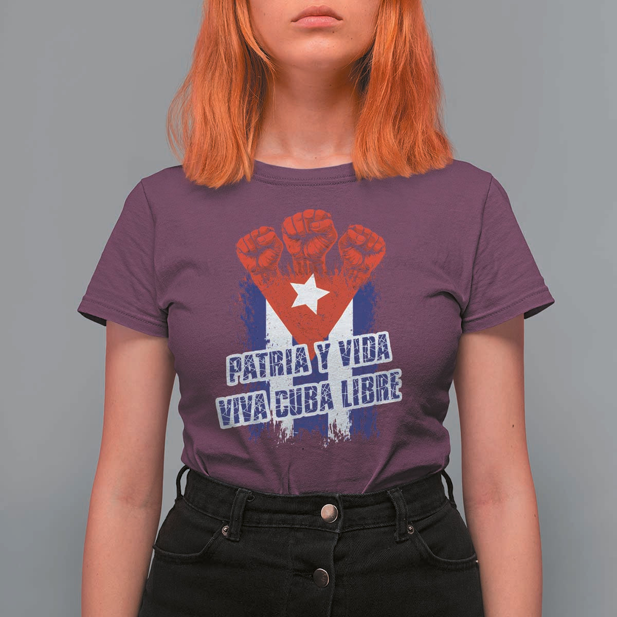 Patria y Vida Cuba Libre T Shirt For Women Cuba Flag Fist Freedom Movement