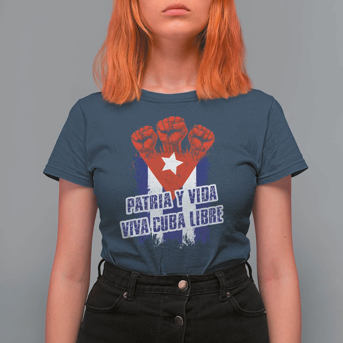 Patria y Vida Cuba Libre T Shirt For Women Cuba Flag Fist Freedom Movement