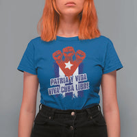 Patria y Vida Cuba Libre T Shirt For Women Cuba Flag Fist Freedom Movement