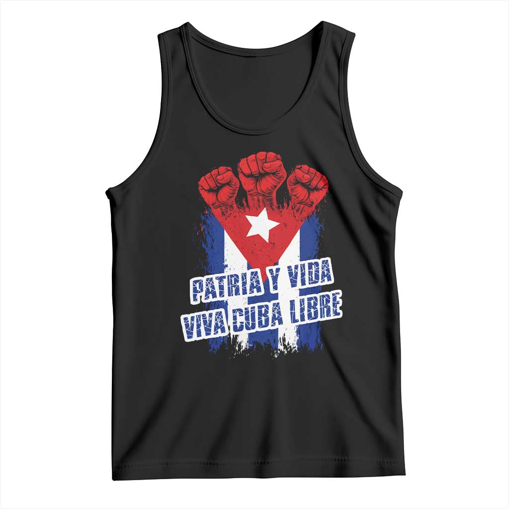 Patria y Vida Cuba Libre Tank Top Cuba Flag Fist Freedom Movement
