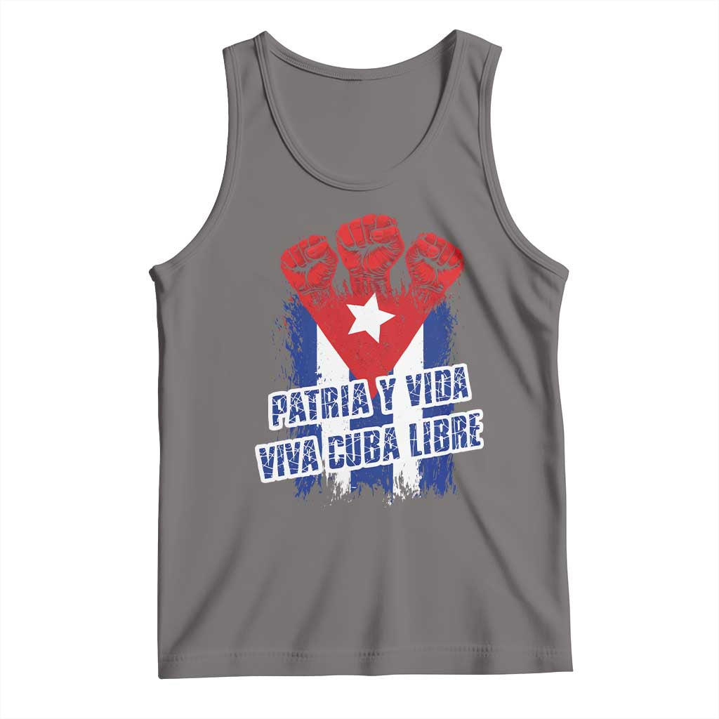 Patria y Vida Cuba Libre Tank Top Cuba Flag Fist Freedom Movement