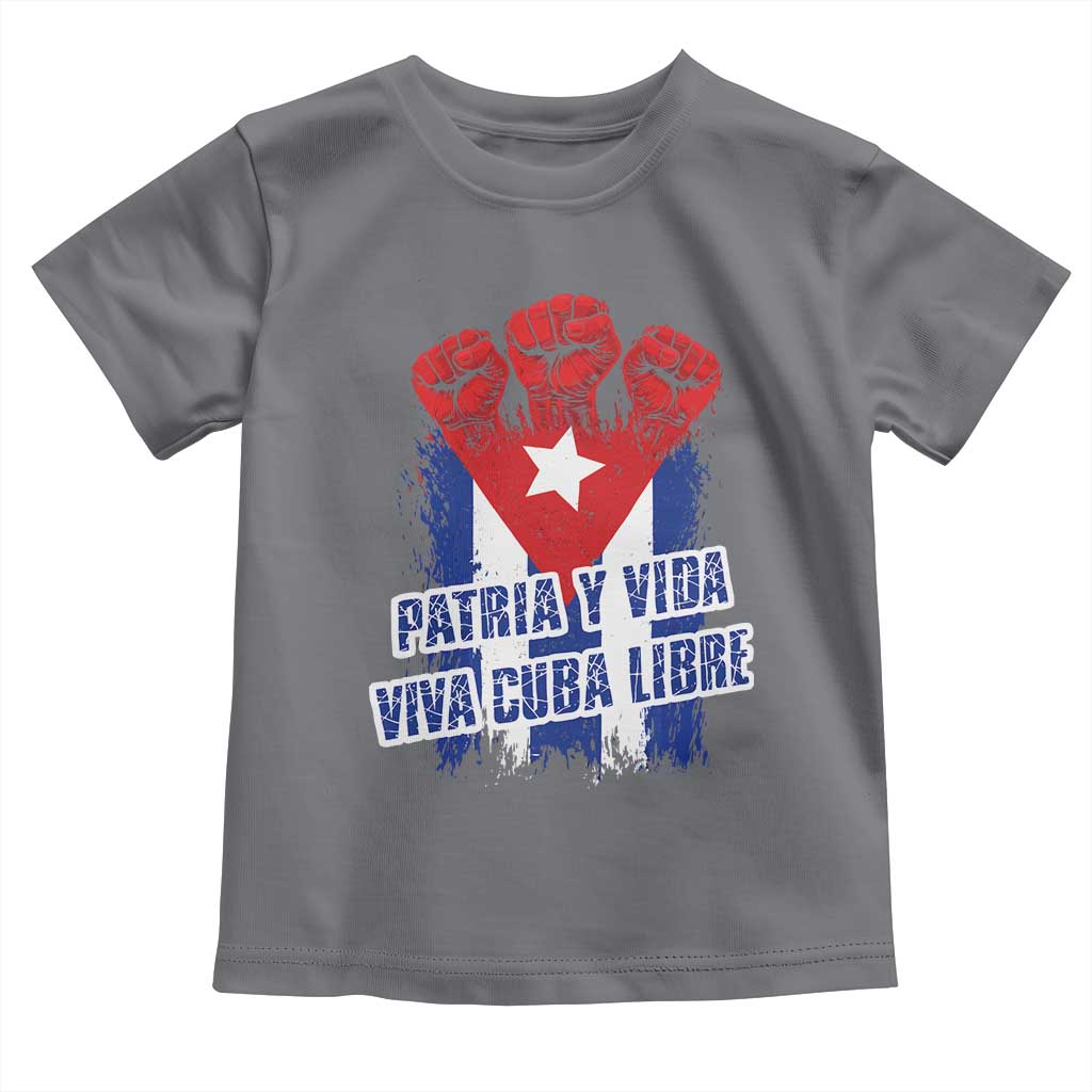 Patria y Vida Cuba Libre Toddler T Shirt Cuba Flag Fist Freedom Movement