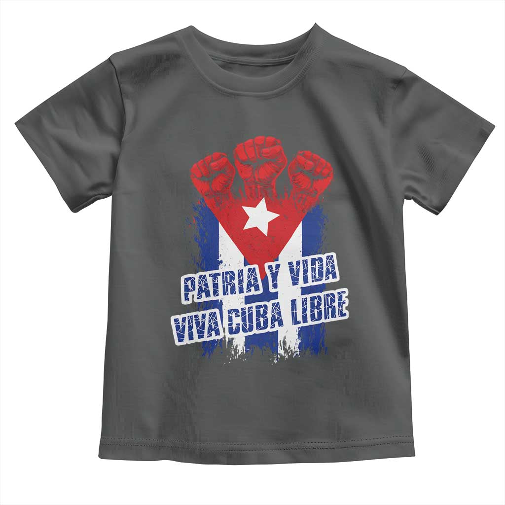 Patria y Vida Cuba Libre Toddler T Shirt Cuba Flag Fist Freedom Movement