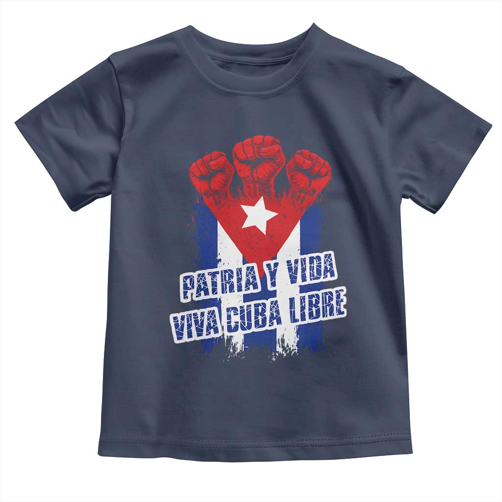 Patria y Vida Cuba Libre Toddler T Shirt Cuba Flag Fist Freedom Movement