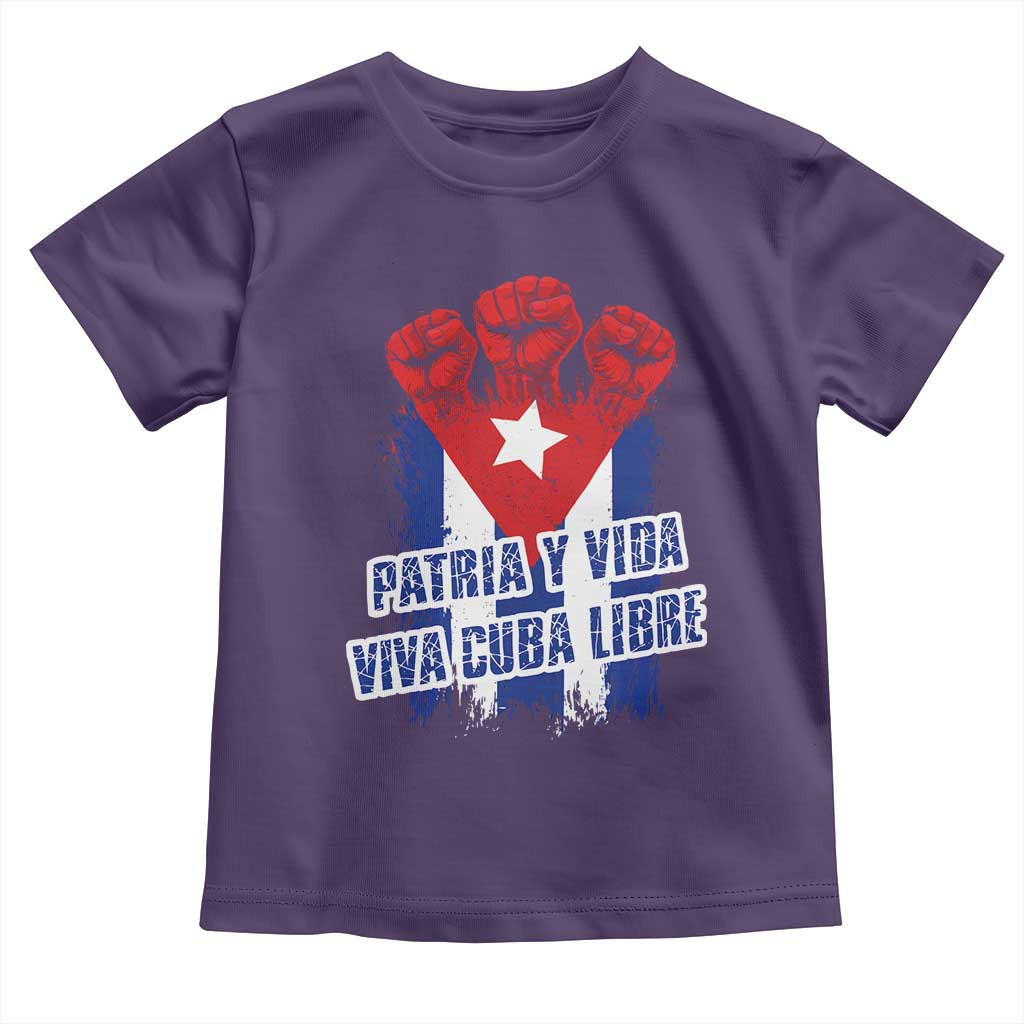 Patria y Vida Cuba Libre Toddler T Shirt Cuba Flag Fist Freedom Movement
