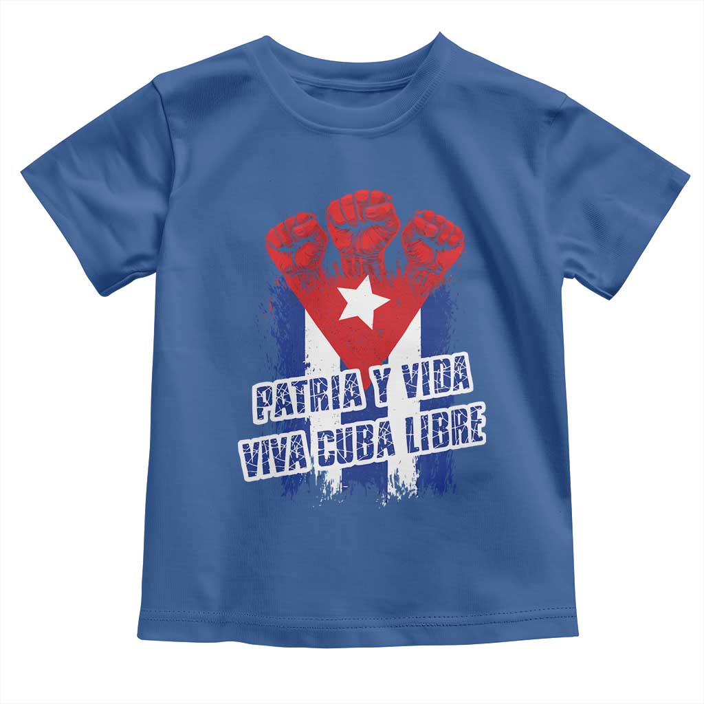 Patria y Vida Cuba Libre Toddler T Shirt Cuba Flag Fist Freedom Movement