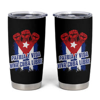 Patria y Vida Cuba Libre Tumbler Cup Cuba Flag Fist Freedom Movement