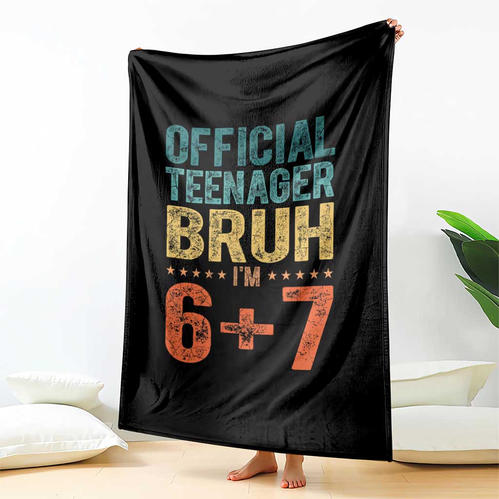 13th Birthday 67 Meme Throw Blanket Official Teenager Bruh I Am Six Seven Retro 13 Years Old