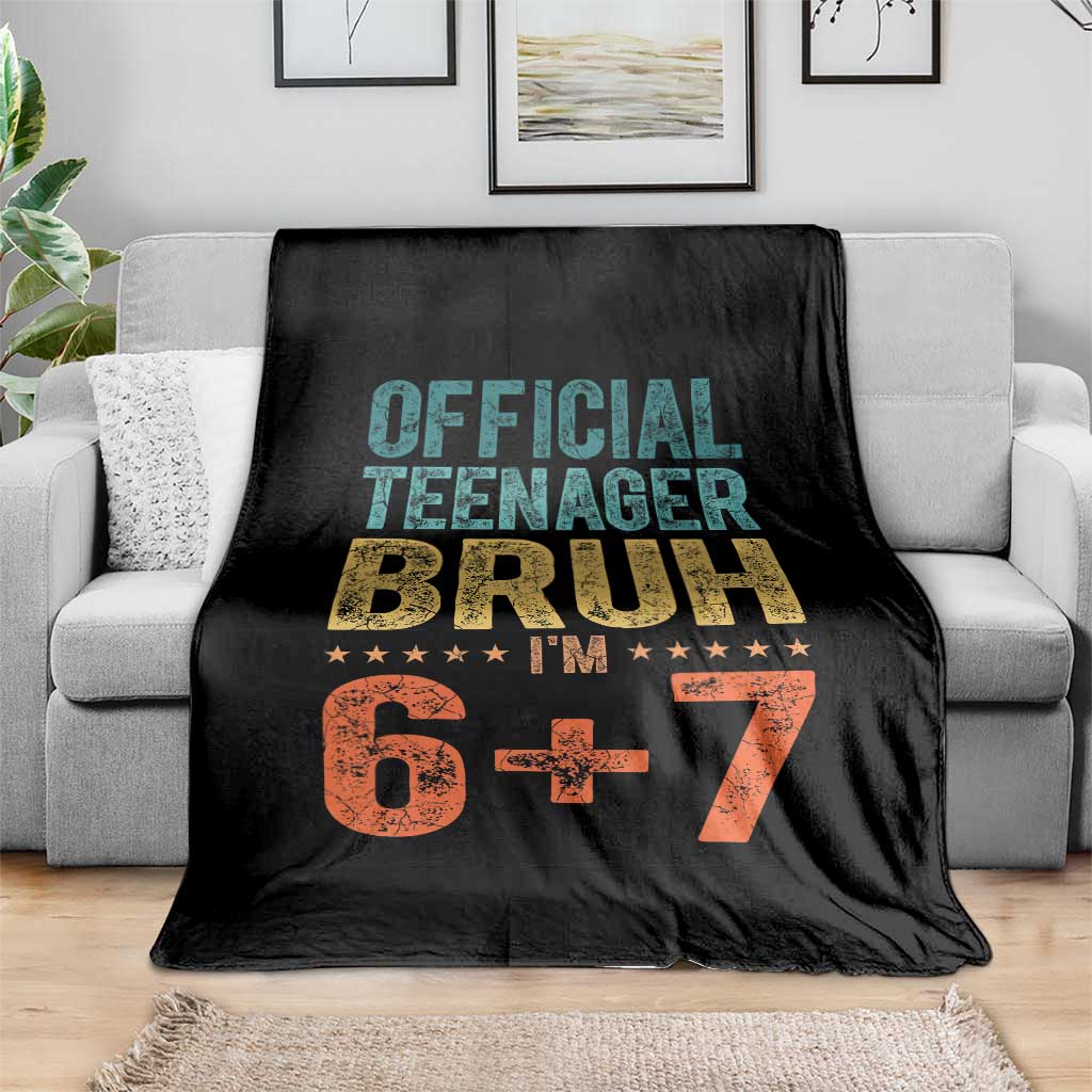13th Birthday 67 Meme Throw Blanket Official Teenager Bruh I Am Six Seven Retro 13 Years Old