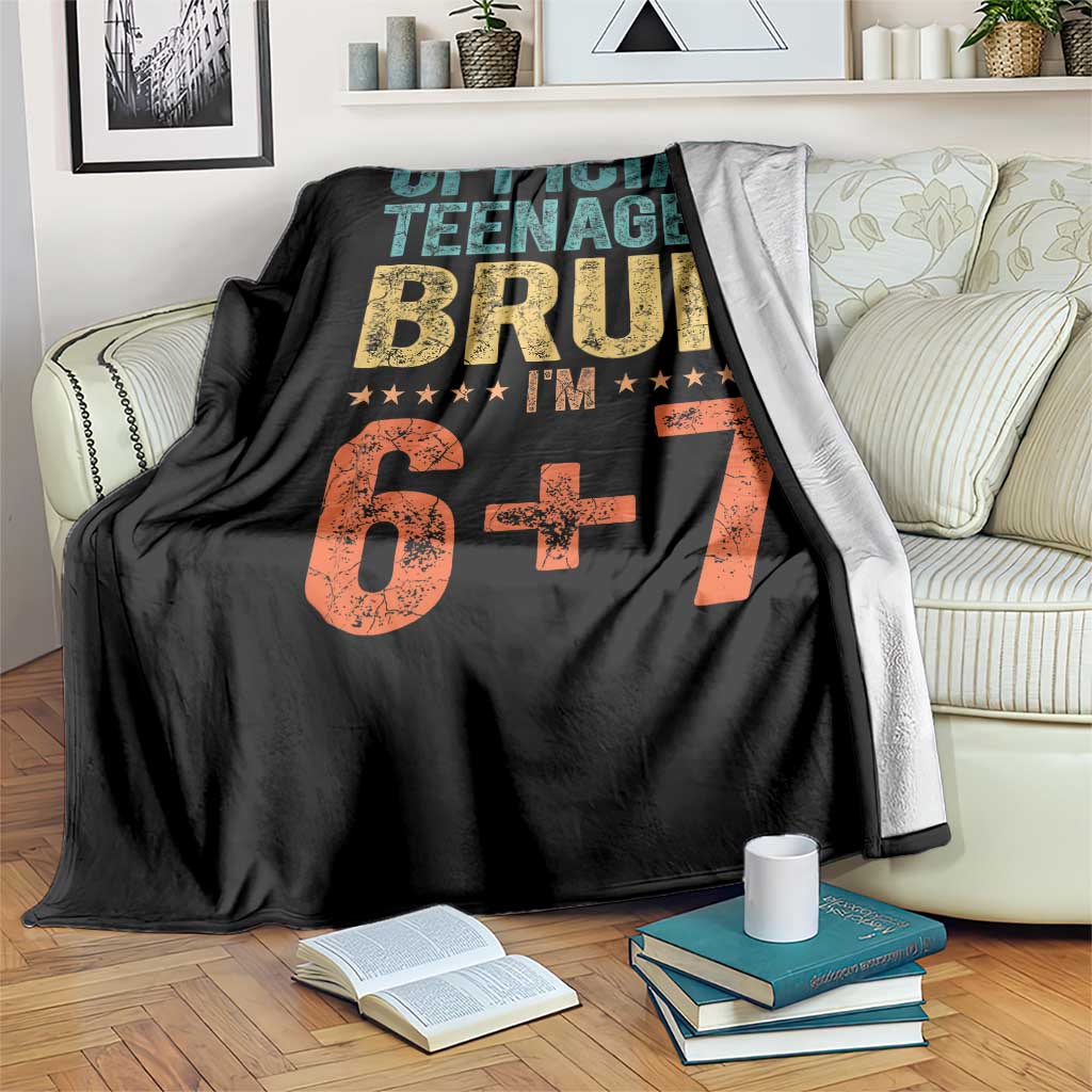13th Birthday 67 Meme Throw Blanket Official Teenager Bruh I Am Six Seven Retro 13 Years Old