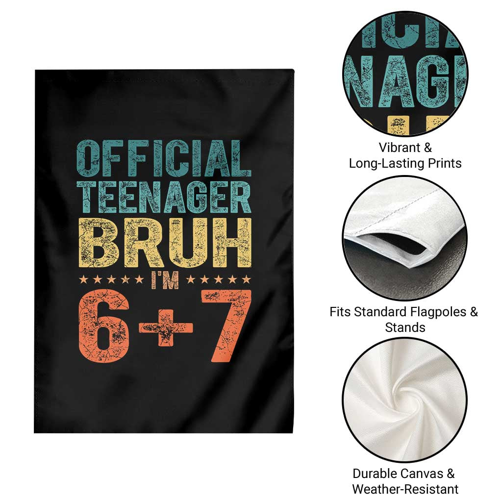 13th Birthday 67 Meme Garden Flag Official Teenager Bruh I Am Six Seven Retro 13 Years Old