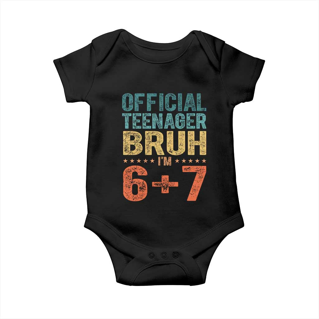 13th Birthday 67 Meme Baby Onesie Official Teenager Bruh I Am Six Seven Retro 13 Years Old