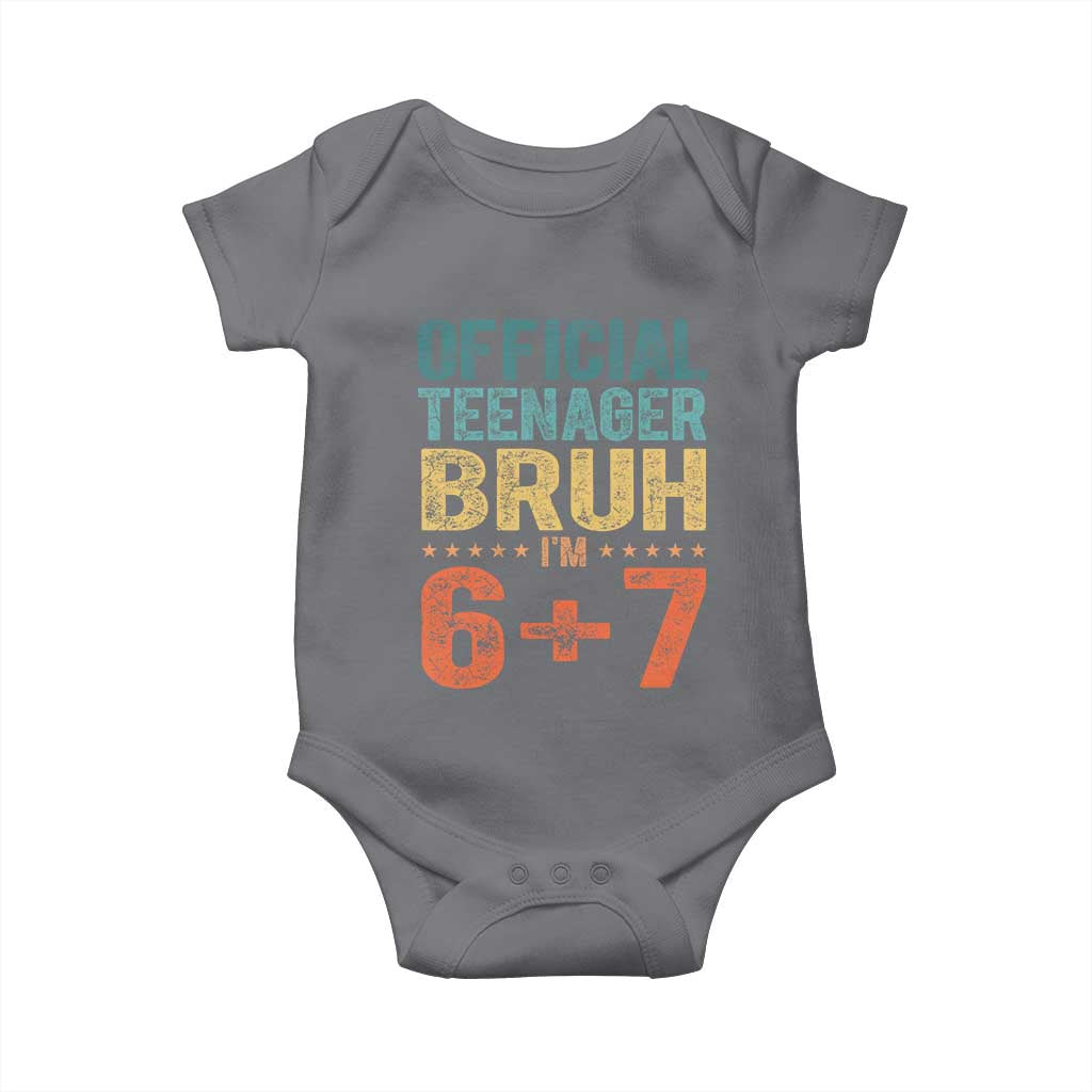 13th Birthday 67 Meme Baby Onesie Official Teenager Bruh I Am Six Seven Retro 13 Years Old