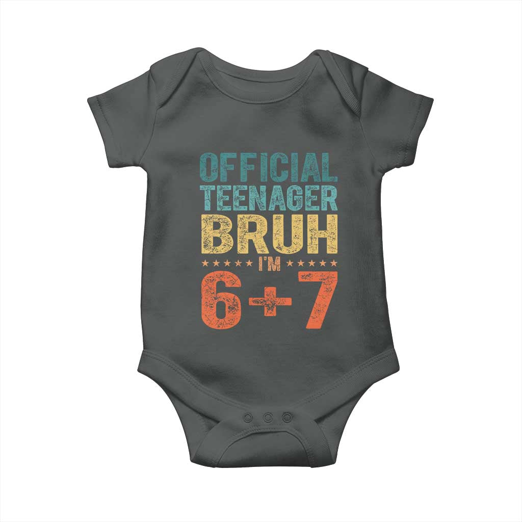 13th Birthday 67 Meme Baby Onesie Official Teenager Bruh I Am Six Seven Retro 13 Years Old