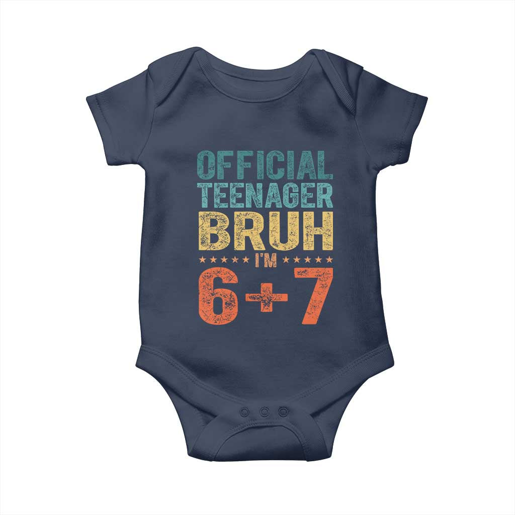 13th Birthday 67 Meme Baby Onesie Official Teenager Bruh I Am Six Seven Retro 13 Years Old