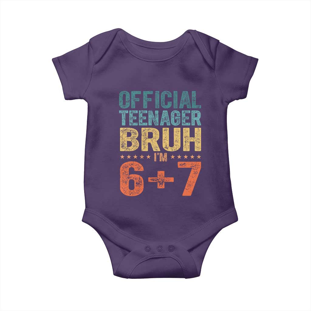 13th Birthday 67 Meme Baby Onesie Official Teenager Bruh I Am Six Seven Retro 13 Years Old
