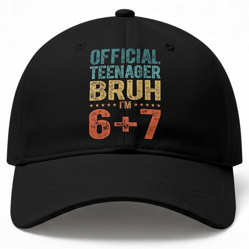 13th Birthday 67 Meme Baseball Cap Official Teenager Bruh I Am Six Seven Retro 13 Years Old