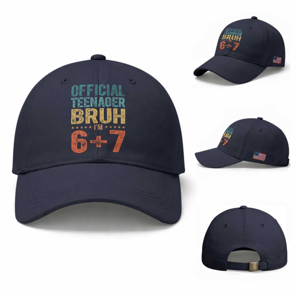 13th Birthday 67 Meme Baseball Cap Official Teenager Bruh I Am Six Seven Retro 13 Years Old