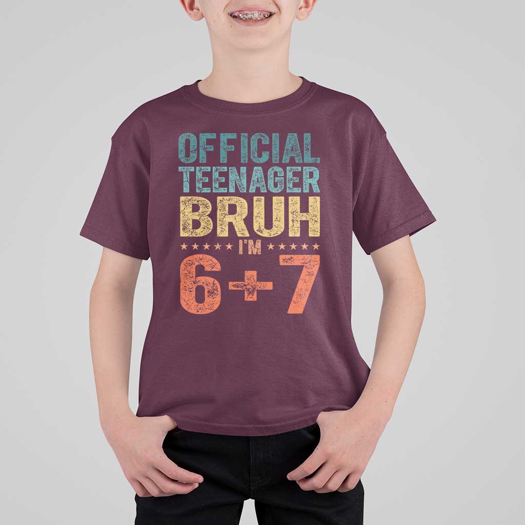 13th Birthday 67 Meme T Shirt For Kid Official Teenager Bruh I Am Six Seven Retro 13 Years Old