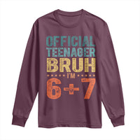 13th Birthday 67 Meme Long Sleeve Shirt Official Teenager Bruh I Am Six Seven Retro 13 Years Old