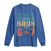 13th Birthday 67 Meme Long Sleeve Shirt Official Teenager Bruh I Am Six Seven Retro 13 Years Old