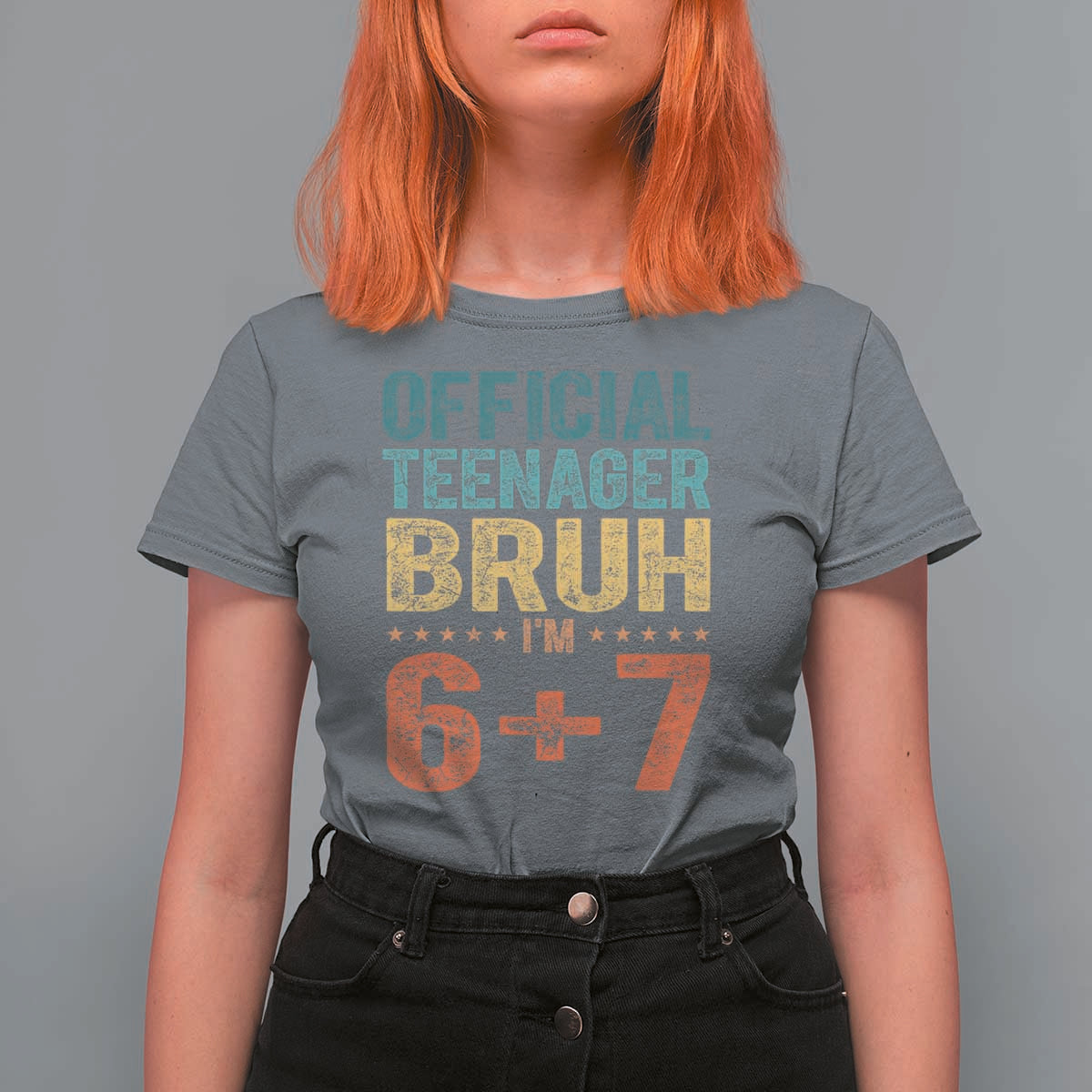 13th Birthday 67 Meme T Shirt For Women Official Teenager Bruh I Am Six Seven Retro 13 Years Old
