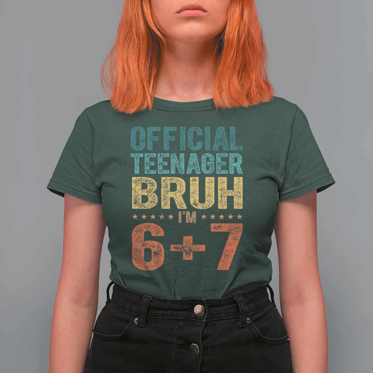 13th Birthday 67 Meme T Shirt For Women Official Teenager Bruh I Am Six Seven Retro 13 Years Old