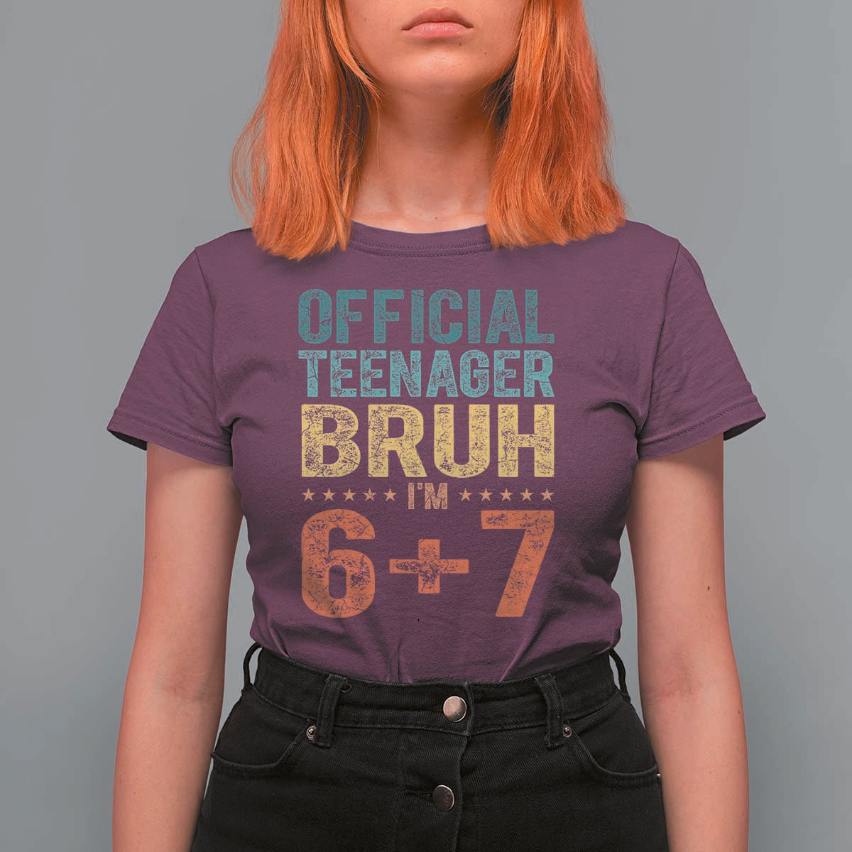 13th Birthday 67 Meme T Shirt For Women Official Teenager Bruh I Am Six Seven Retro 13 Years Old