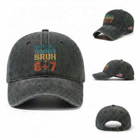 13th Birthday 67 Meme Washed Cotton Baseball Cap Official Teenager Bruh I Am Six Seven Retro 13 Years Old