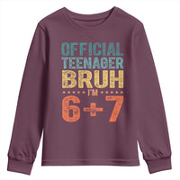 13th Birthday 67 Meme Youth Sweatshirt Official Teenager Bruh I Am Six Seven Retro 13 Years Old