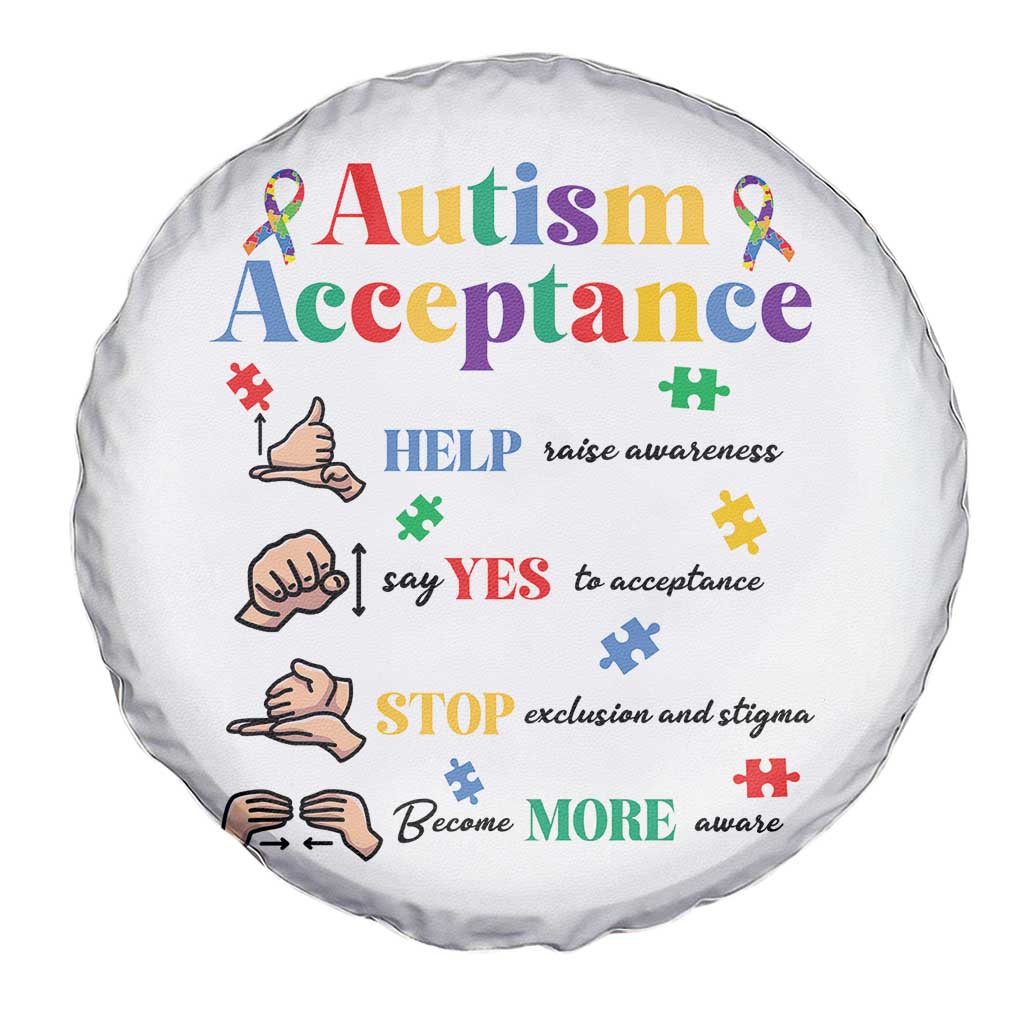 Autism Awareness Acceptance Hand Sign Language SPED Teacher Spare Tire Cover