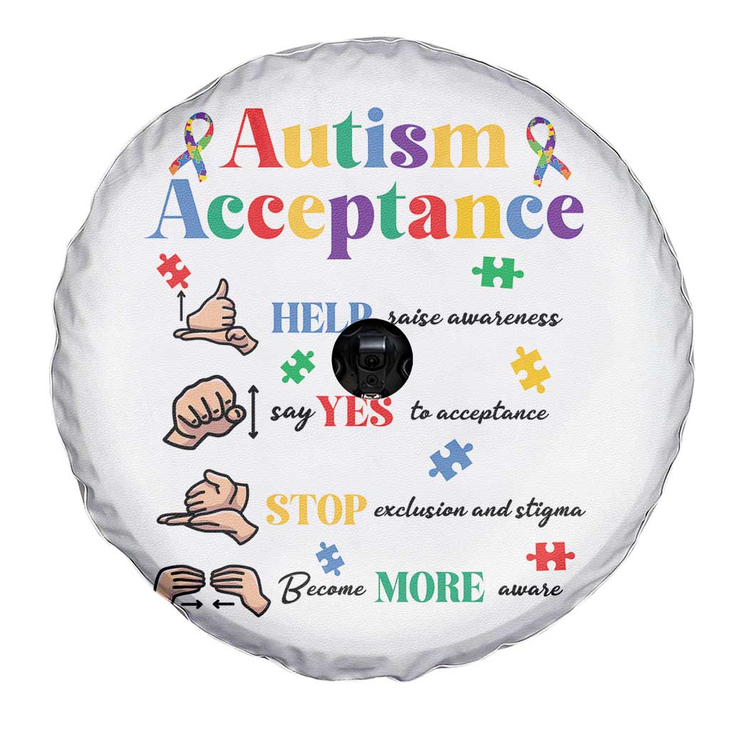 Autism Awareness Acceptance Hand Sign Language SPED Teacher Spare Tire Cover
