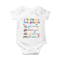 Autism Awareness Acceptance Hand Sign Language SPED Teacher Baby Onesie