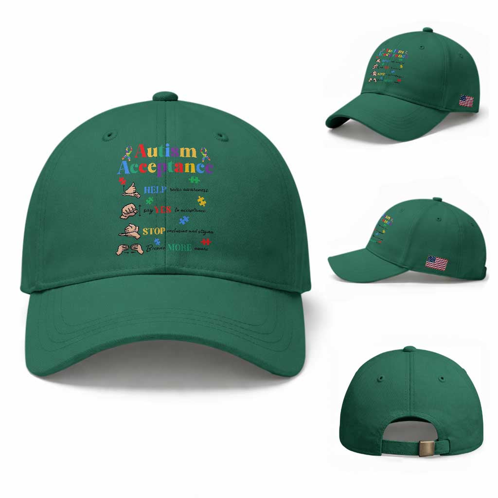 Autism Awareness Acceptance Hand Sign Language SPED Teacher Baseball Cap