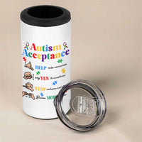 Autism Awareness Acceptance Hand Sign Language SPED Teacher 4 in 1 Can Cooler Tumbler