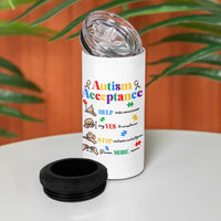 Autism Awareness Acceptance Hand Sign Language SPED Teacher 4 in 1 Can Cooler Tumbler