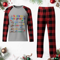 Autism Awareness Acceptance Hand Sign Language SPED Teacher Plaid Pajama Set