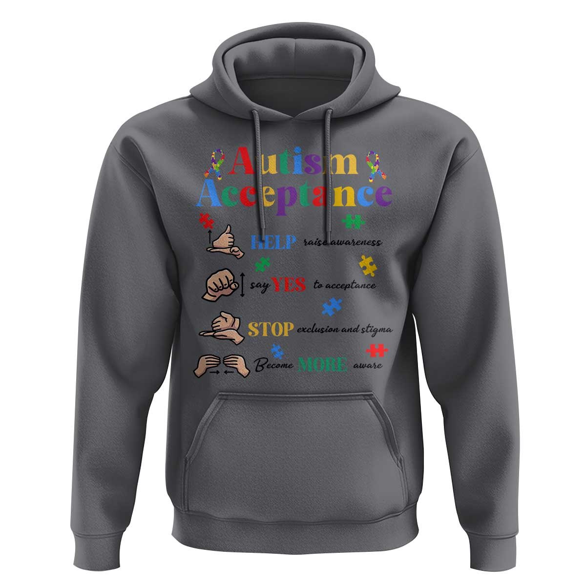 Autism Awareness Acceptance Hand Sign Language SPED Teacher Hoodie