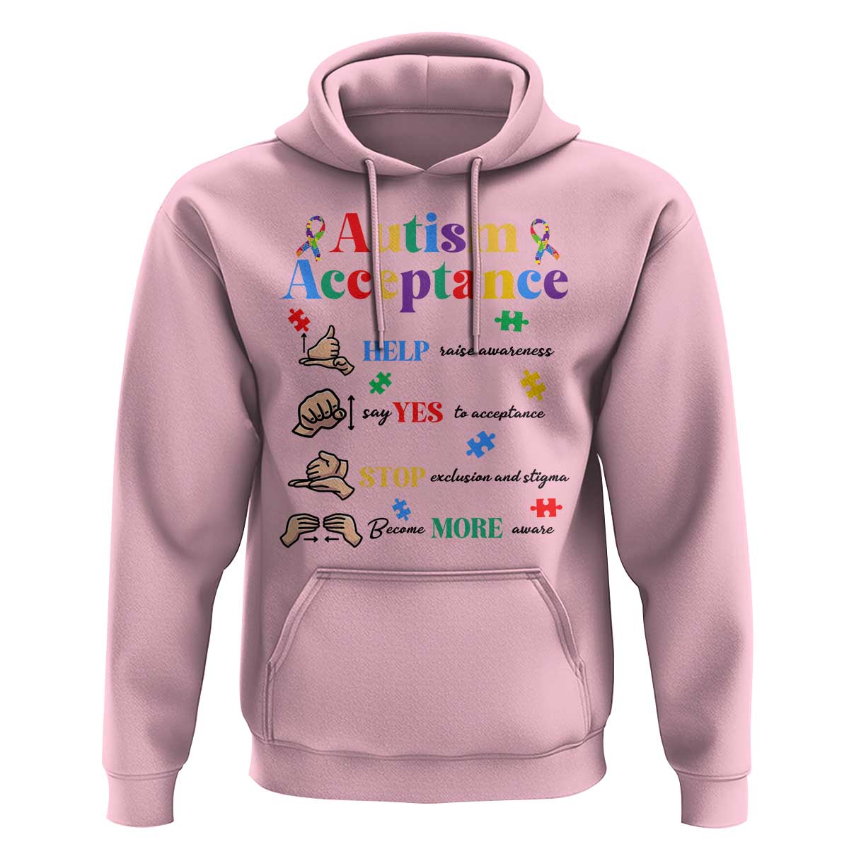 Autism Awareness Acceptance Hand Sign Language SPED Teacher Hoodie