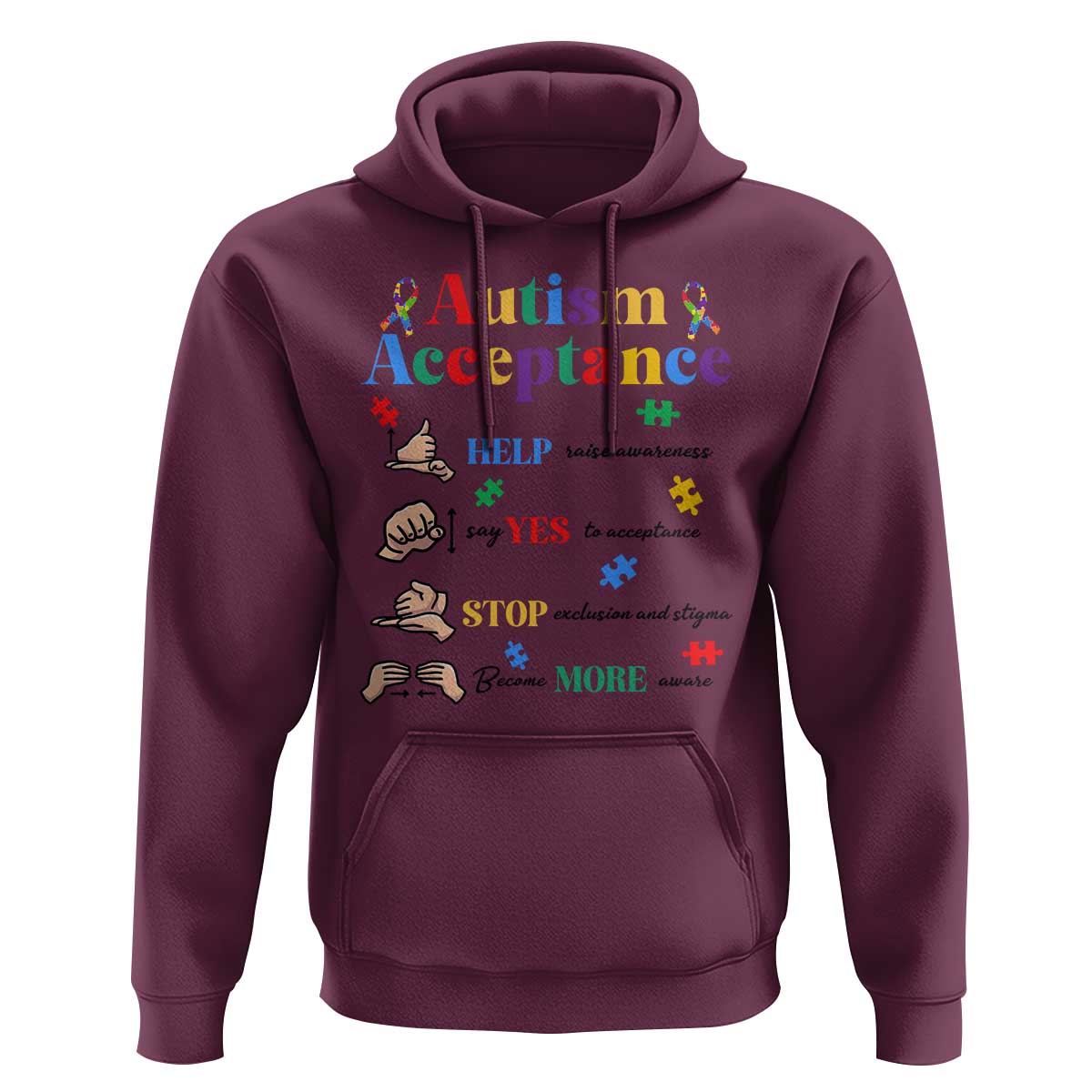 Autism Awareness Acceptance Hand Sign Language SPED Teacher Hoodie